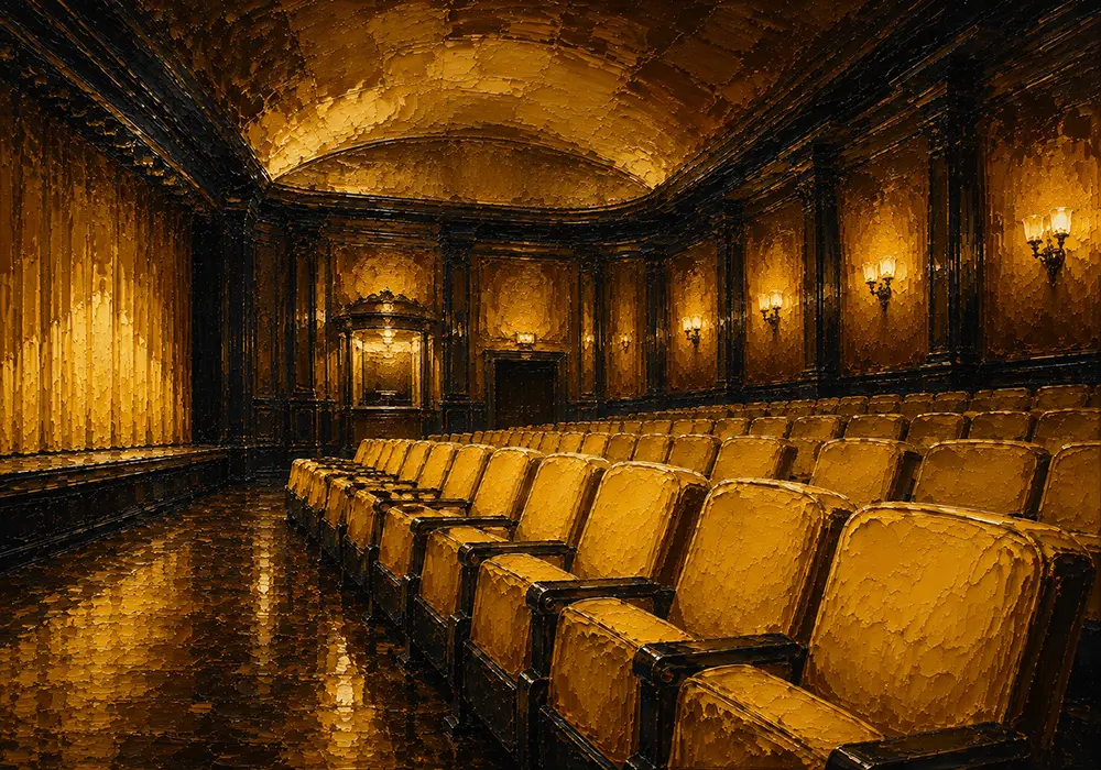 Cinema Procession Row Of Yellow Cinema Seats Yellow Home Theater Wall Art