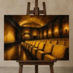 Premium Wall Art Yatay Html Edition – NM3-YLW-LC-H-001 displayed on a studio easel