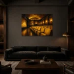 Premium Wall Art Yatay Html Edition – NM3-YLW-LC-H-001 shown in a warm modern interior
