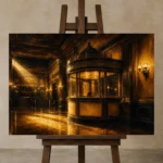 Premium Wall Art Yatay Html Edition – NM3-YLW-LC-H-002 displayed on a studio easel