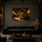 Premium Wall Art Yatay Html Edition – NM3-YLW-LC-H-002 shown in a warm modern interior