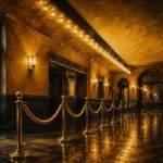 Cinema Chronicle Velvet Rope Yellow Living Room Wall Art