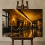 Premium Wall Art Yatay Html Edition – NM3-YLW-LC-H-003 displayed on a studio easel