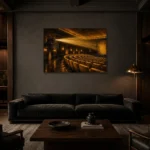 Premium Wall Art Yatay Html Edition – NM3-YLW-LC-H-004 shown in a warm modern interior