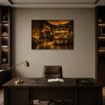 Premium Wall Art Yatay Html Edition – NM3-YLW-LC-H-005 displayed in a contemporary gallery-inspired room