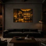 Premium Wall Art Yatay Html Edition – NM3-YLW-LC-H-005 shown in a warm modern interior