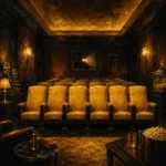 Cinema Cabinet Row Of Yellow Cinema Seats Yellow Home Theater Wall Art