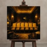 Premium Wall Art Kare Html Edition – NM3-YLW-LC-S-001 displayed on a studio easel