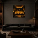 Premium Wall Art Kare Html Edition – NM3-YLW-LC-S-001 shown in a warm modern interior