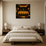 Premium Wall Art Kare Html Edition – NM3-YLW-LC-S-001 showcased in an elegant minimalist interior