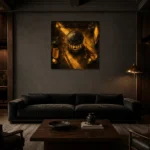 Premium Wall Art Kare Html Edition – NM3-YLW-LC-S-002 shown in a warm modern interior
