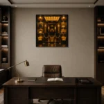 Premium Wall Art Kare Html Edition – NM3-YLW-LC-S-003 displayed in a contemporary gallery-inspired room