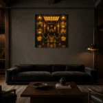 Premium Wall Art Kare Html Edition – NM3-YLW-LC-S-003 shown in a warm modern interior