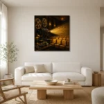 Premium Wall Art Kare Html Edition – NM3-YLW-LC-S-004 styled in a refined neutral interior