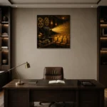 Premium Wall Art Kare Html Edition – NM3-YLW-LC-S-004 displayed in a contemporary gallery-inspired room