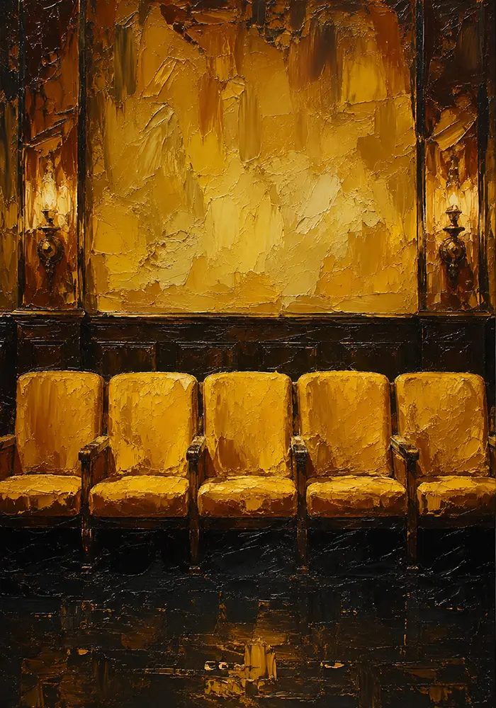 Cinema Sentinel Row Of Yellow Cinema Seats Yellow Home Theater Wall Art