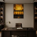 Premium Wall Art Dikey Html Edition – NM3-YLW-LC-V-001 displayed in a contemporary gallery-inspired room