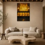 Premium Wall Art Dikey Html Edition – NM3-YLW-LC-V-001 presented in a sophisticated home setting