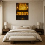 Premium Wall Art Dikey Html Edition – NM3-YLW-LC-V-001 showcased in an elegant minimalist interior