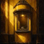 Cinema Threshold Illuminated Ticket Booth Without Lettering Yellow Home Theater Wall Art