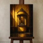Premium Wall Art Dikey Html Edition – NM3-YLW-LC-V-002 displayed on a studio easel
