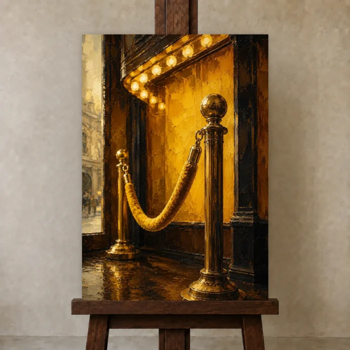 Premium Wall Art Dikey Html Edition – NM3-YLW-LC-V-003 displayed on a studio easel
