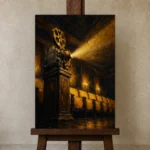 Premium Wall Art Dikey Html Edition – NM3-YLW-LC-V-004 displayed on a studio easel