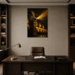 Premium Wall Art Dikey Html Edition – NM3-YLW-LC-V-004 displayed in a contemporary gallery-inspired room
