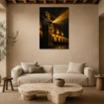 Premium Wall Art Dikey Html Edition – NM3-YLW-LC-V-004 presented in a sophisticated home setting