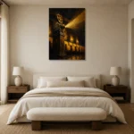 Premium Wall Art Dikey Html Edition – NM3-YLW-LC-V-004 showcased in an elegant minimalist interior