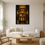 Premium Wall Art Dikey Html Edition – NM3-YLW-LC-V-005 styled in a refined neutral interior