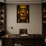 Premium Wall Art Dikey Html Edition – NM3-YLW-LC-V-005 displayed in a contemporary gallery-inspired room
