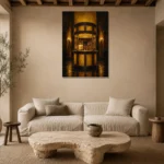 Premium Wall Art Dikey Html Edition – NM3-YLW-LC-V-005 presented in a sophisticated home setting