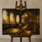 Premium Wall Art Yatay Html Edition – NM3-YLW-SO-H-001 displayed on a studio easel
