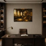 Premium Wall Art Yatay Html Edition – NM3-YLW-SO-H-001 displayed in a contemporary gallery-inspired room