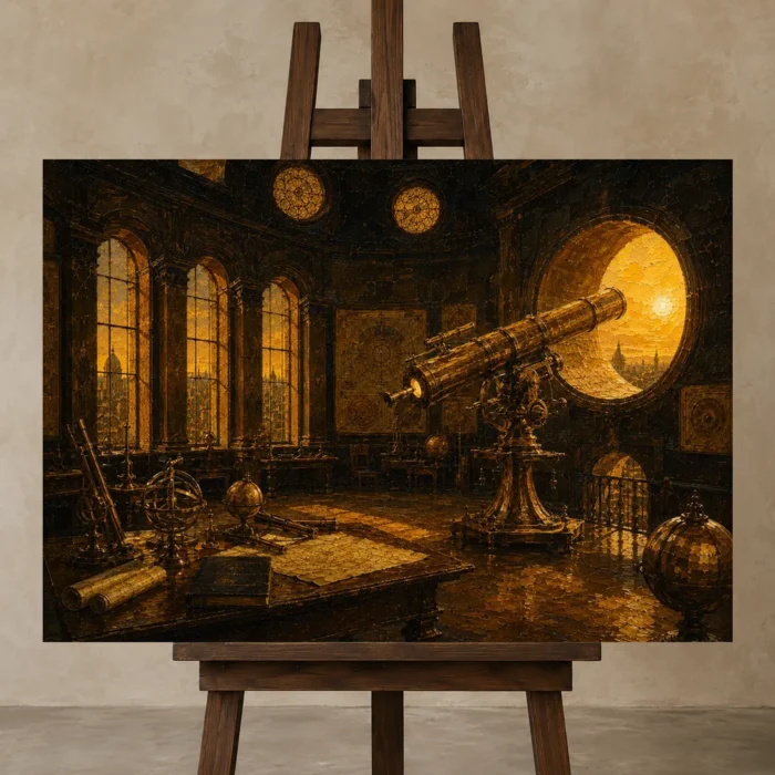 Premium Wall Art Yatay Html Edition – NM3-YLW-SO-H-003 displayed on a studio easel