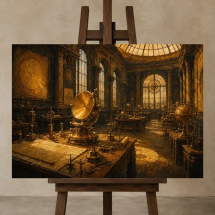 Premium Wall Art Yatay Html Edition – NM3-YLW-SO-H-004 displayed on a studio easel