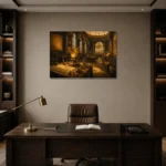 Premium Wall Art Yatay Html Edition – NM3-YLW-SO-H-004 displayed in a contemporary gallery-inspired room