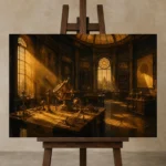 Premium Wall Art Yatay Html Edition – NM3-YLW-SO-H-005 displayed on a studio easel