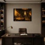 Premium Wall Art Yatay Html Edition – NM3-YLW-SO-H-005 displayed in a contemporary gallery-inspired room