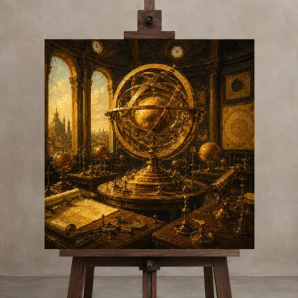 Premium Wall Art Kare Html Edition – NM3-YLW-SO-S-001 displayed on a studio easel