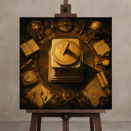 Premium Wall Art Kare Html Edition – NM3-YLW-SO-S-002 displayed on a studio easel