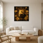 Premium Wall Art Kare Html Edition – NM3-YLW-SO-S-002 styled in a refined neutral interior
