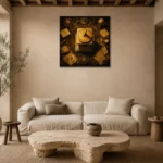 Premium Wall Art Kare Html Edition – NM3-YLW-SO-S-002 presented in a sophisticated home setting