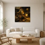 Premium Wall Art Kare Html Edition – NM3-YLW-SO-S-004 styled in a refined neutral interior