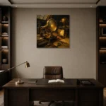 Premium Wall Art Kare Html Edition – NM3-YLW-SO-S-004 displayed in a contemporary gallery-inspired room