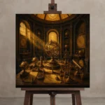 Premium Wall Art Kare Html Edition – NM3-YLW-SO-S-005 displayed on a studio easel