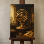 Premium Wall Art Dikey Html Edition – NM3-YLW-SO-V-001 displayed on a studio easel