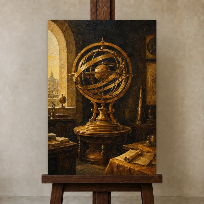 Premium Wall Art Dikey Html Edition – NM3-YLW-SO-V-001 displayed on a studio easel