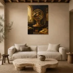 Premium Wall Art Dikey Html Edition – NM3-YLW-SO-V-001 presented in a sophisticated home setting